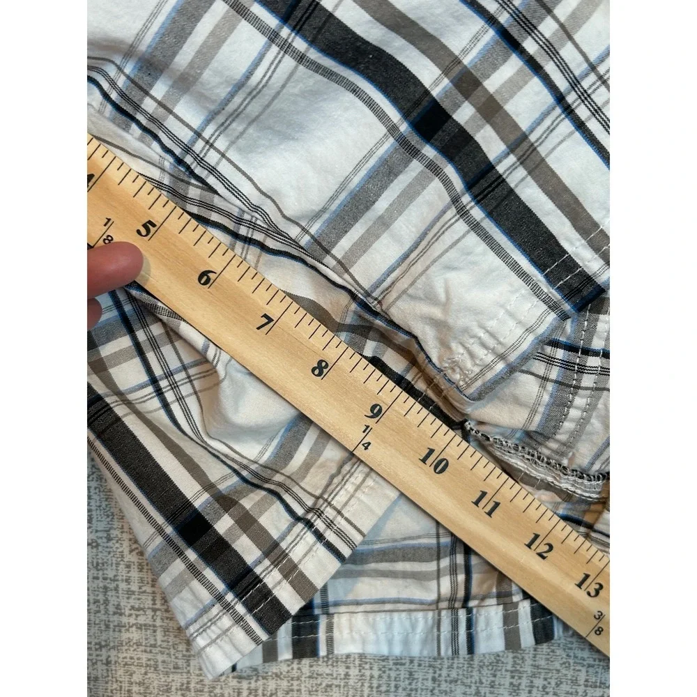 Wrangler Originals Mens Plaid Cargo Shorts Grey Bermuda Loose‎ Fit 46 Gorpcore